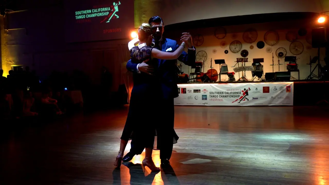 Video thumbnail for Magdalena Gutierrez & German Ballejo Tango Demo 1/3 2019 Mar 22 "Milonguero Viejo" - Canaro