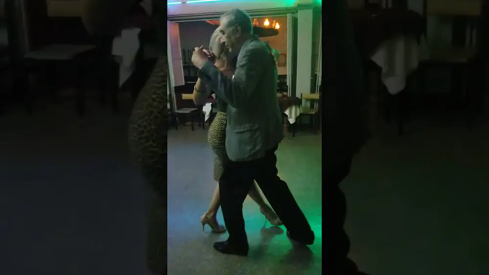 Video thumbnail for tango dance at dance floor of Buenos Aires milonga. Carlos Neuman, Veronica Centurión