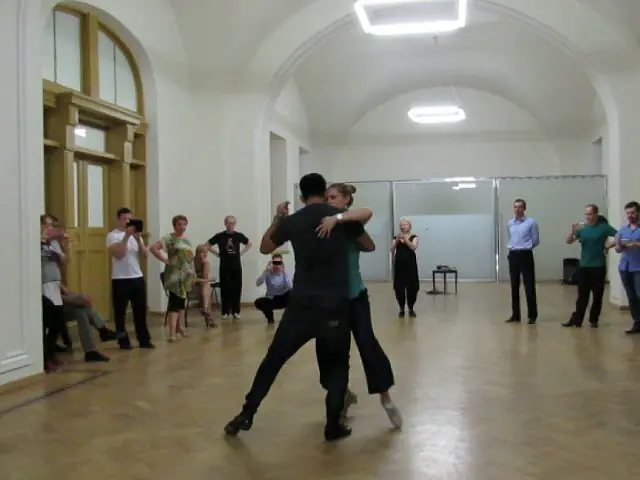 Video thumbnail for Nevskaya milonga 2017. Tango lesson by Sara Westin y Juan Pablo Canavire. Review
