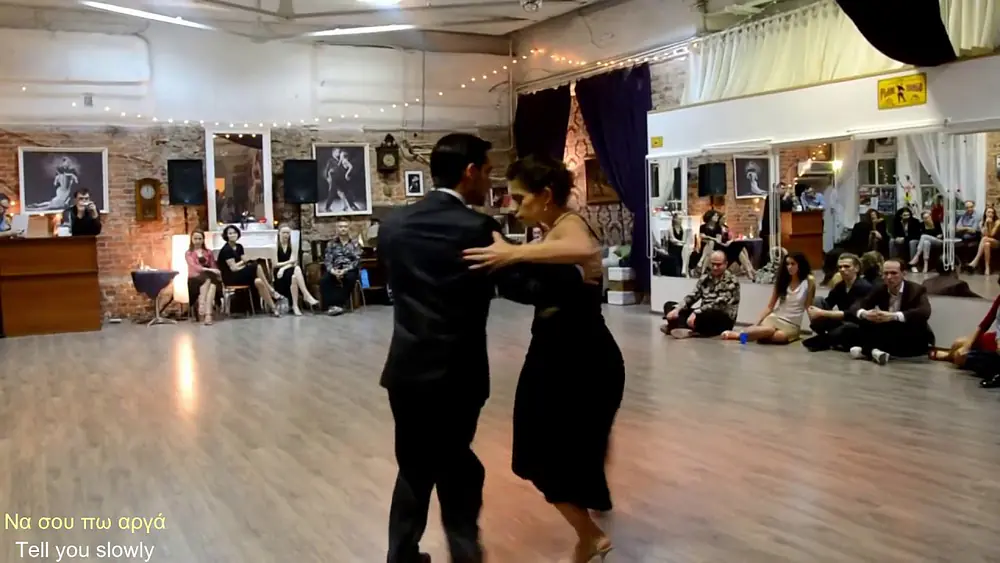 Video thumbnail for Bomboncito JUAN MARTIN CARRARA - STEFANIA COLINA, lyrics translation greek,english. Best Tango Show