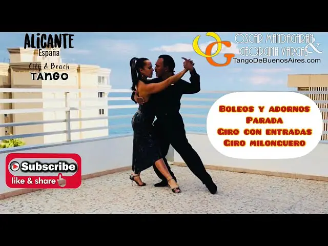 Video thumbnail for #Tango Sequence #BOLEO #adornos GIRO Entradas Milonguero Turn Georgina Vargas Oscar Mandagaran
