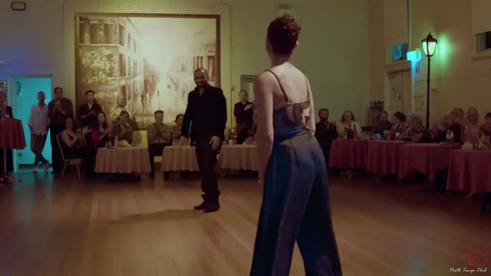 Video thumbnail for Energetic Argentine Tango 2nd performance by Rocio Lequio y Bruno Tombari, Perth Tango Club May 2025