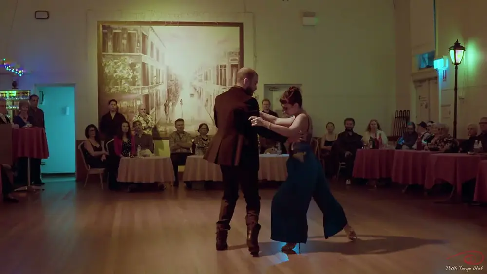 Video thumbnail for Fun Argentine Tango 3rd performance by Rocio Lequio y Bruno Tombari - Perth Tango Club May 2025