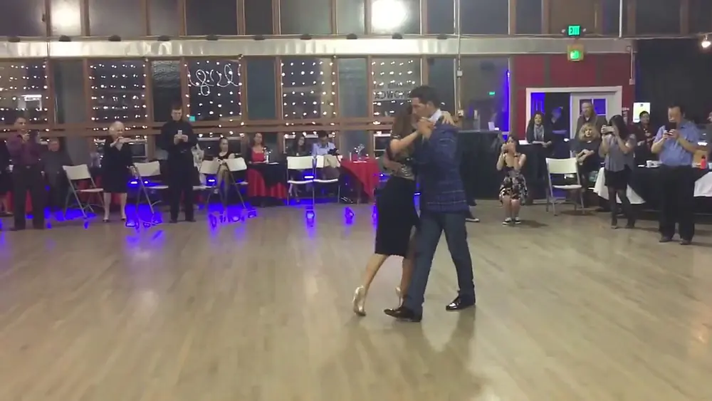 Video thumbnail for Raquel Makow and Maxi Coppelo pre-milonga review dance at the Allegro 5/13/2018