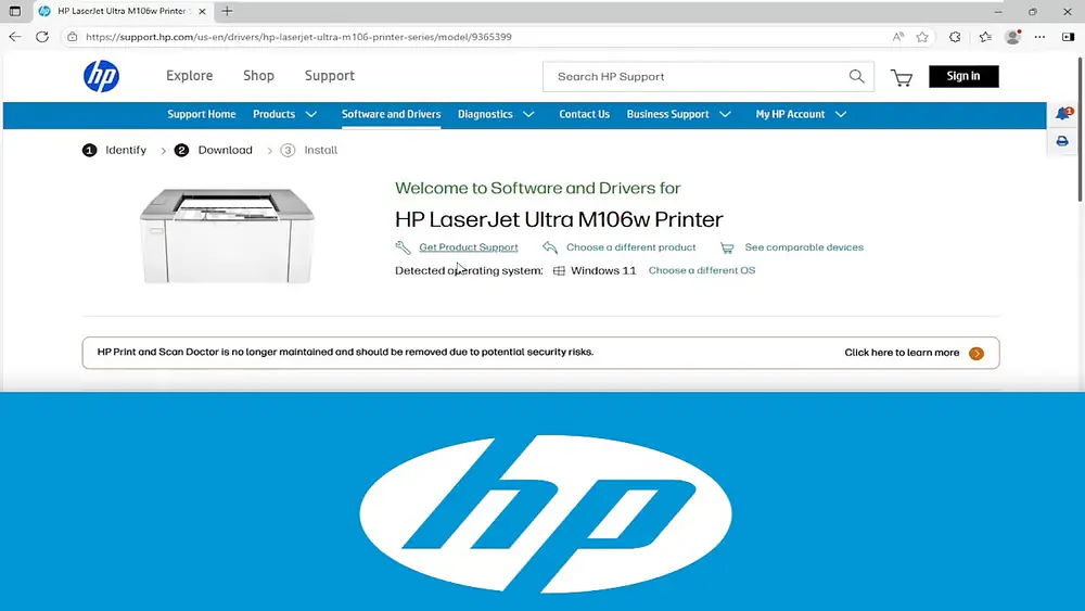 Video thumbnail of How To Install and Setup HP LaserJet Pro Ultra M106w Printer [Guide]