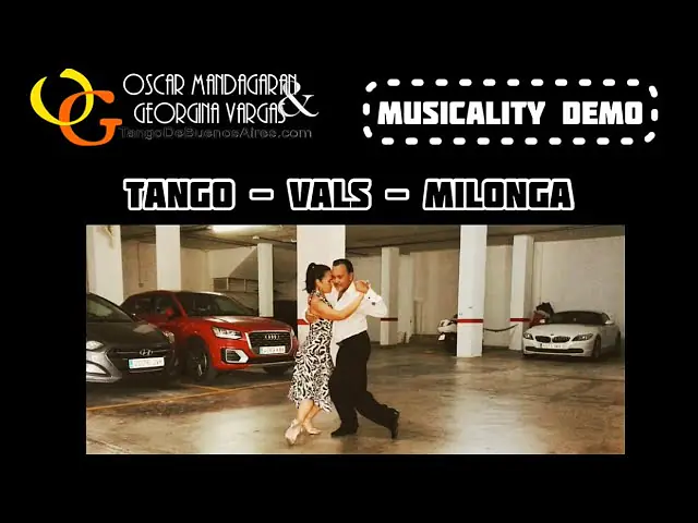 Video thumbnail for Musicality DEMO #TANGO #VALS #MILONGA by Georgina Vargas & Oscar Mandagaran juego ritmico y giro