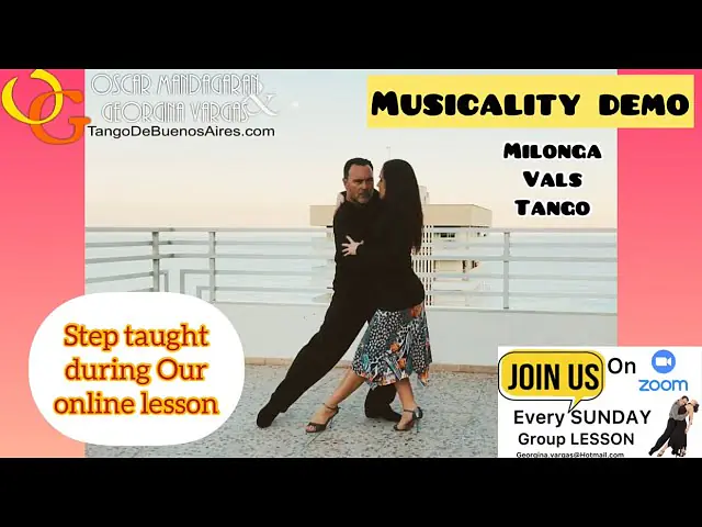 Video thumbnail for Musicality demo #MILONGA #VALS #TANGO Giro combination and Corte Georgina Vargas & Oscar Mandagaran