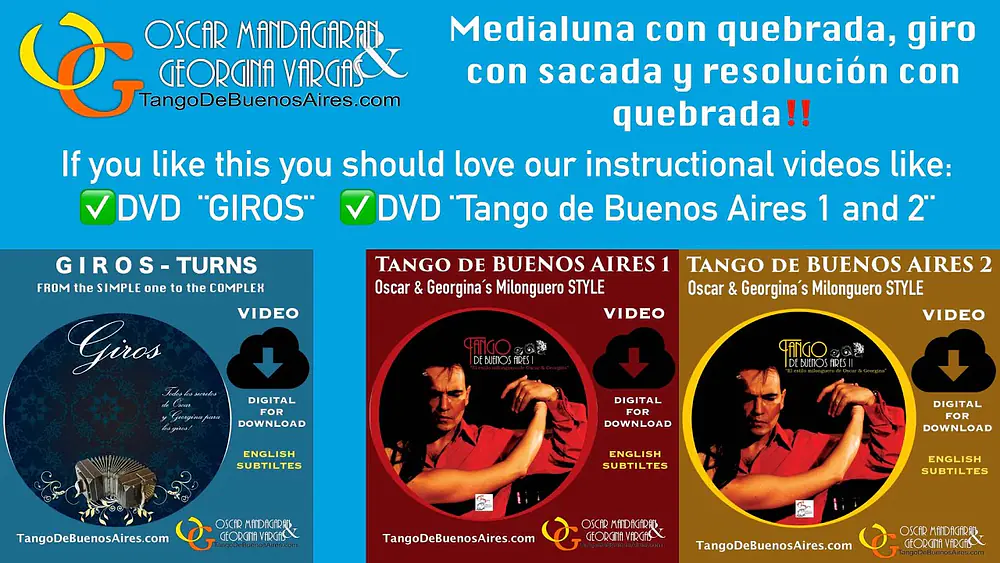 Video thumbnail for #TANGO Super Medialuna con QUEBRADA, sacada...Georgina Vargas Oscar Mandagaran Tango Buenos Aires