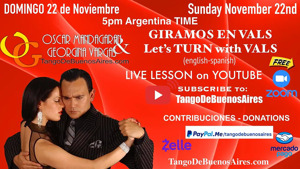 Video thumbnail for Giro #VALS🌟TURNS for VALS Georgina Vargas Oscar Mandagaran Tango De BuenosAires Studio (ENG-SPA)