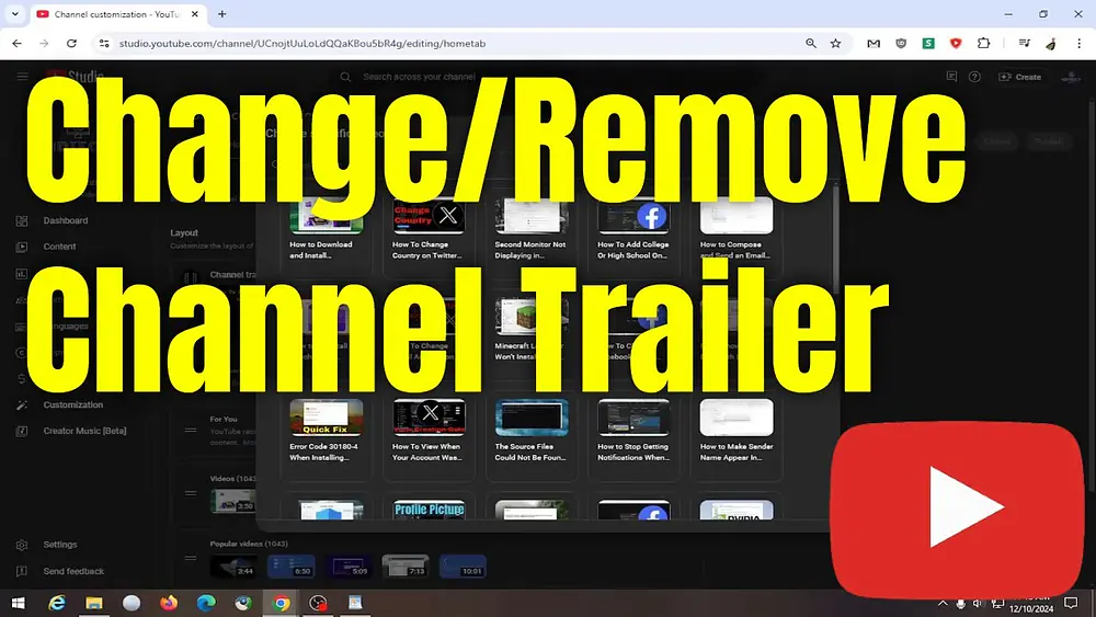 Video thumbnail of YouTube Channel - How to Change/Remove Your Channel Trailer