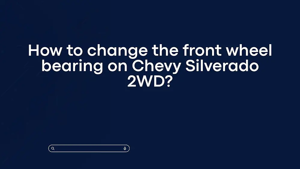 Video thumbnail of How to change the front wheel bearing on Chevy Silverado 2WD?