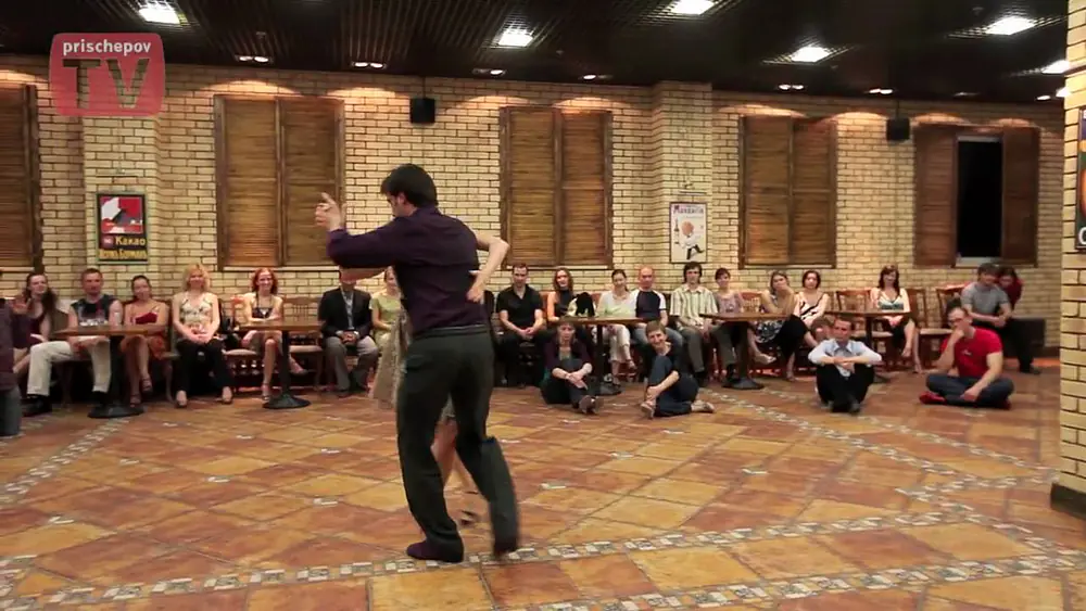 Video thumbnail for Fausto Carpino and  Veronika Toumanova, Russia, Moscow, Milonga in milonga "On Board", 22.05.2010(3)