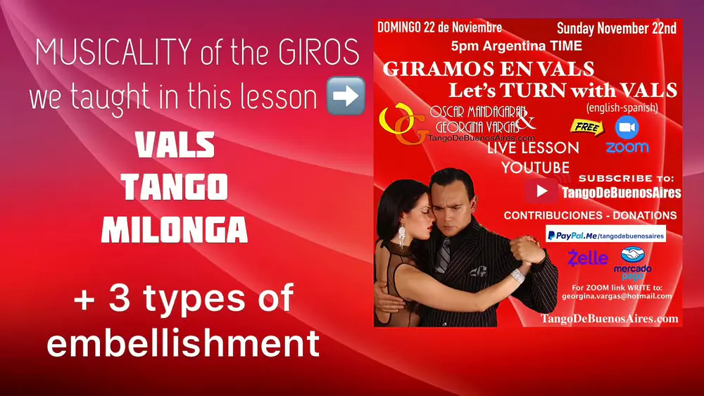 Video thumbnail for MUSICALIDAD #ADORNOS Musicality and Embellishment for Vals Tango Milonga Georgina & Oscar mandagaran