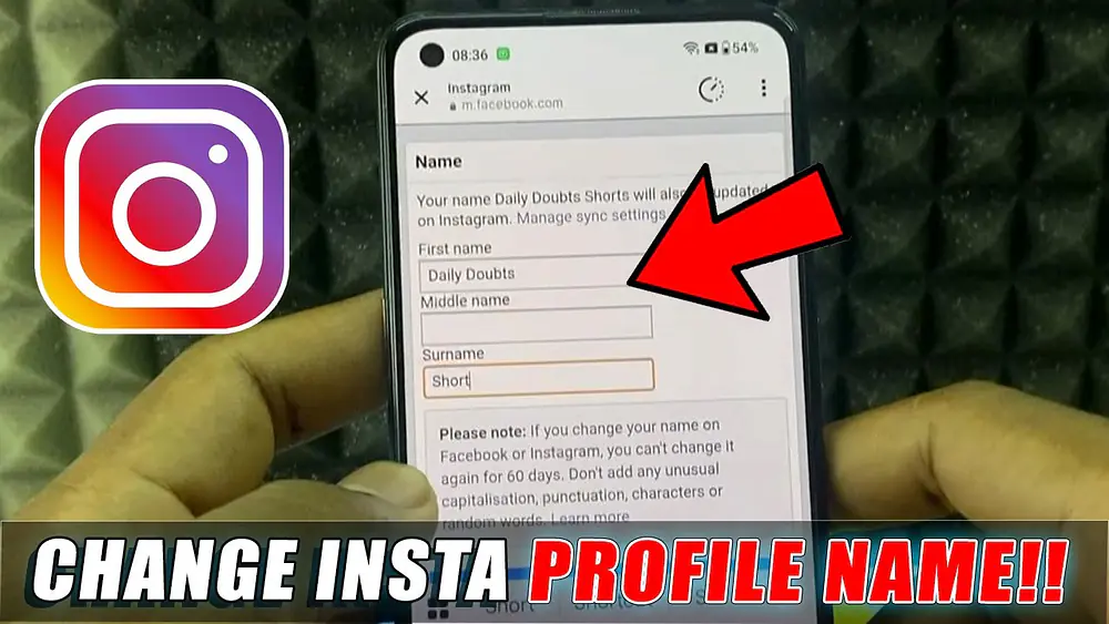 Video thumbnail of how to change profile name in instagram on mobile?