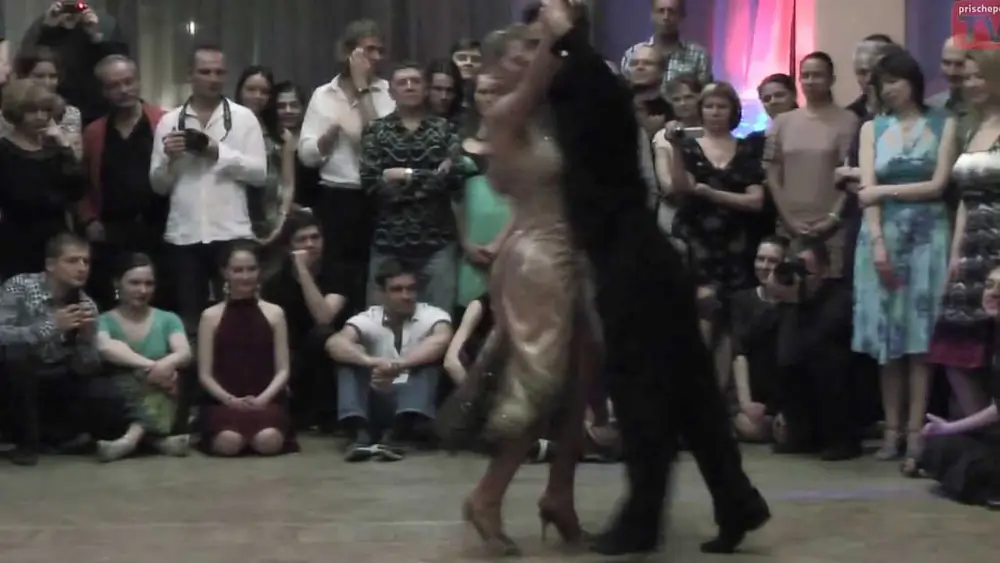 Video thumbnail for Alejandra Mantinan & Leandro Palou, 3, Workshop in Moscow. Show in milonga El Calor,