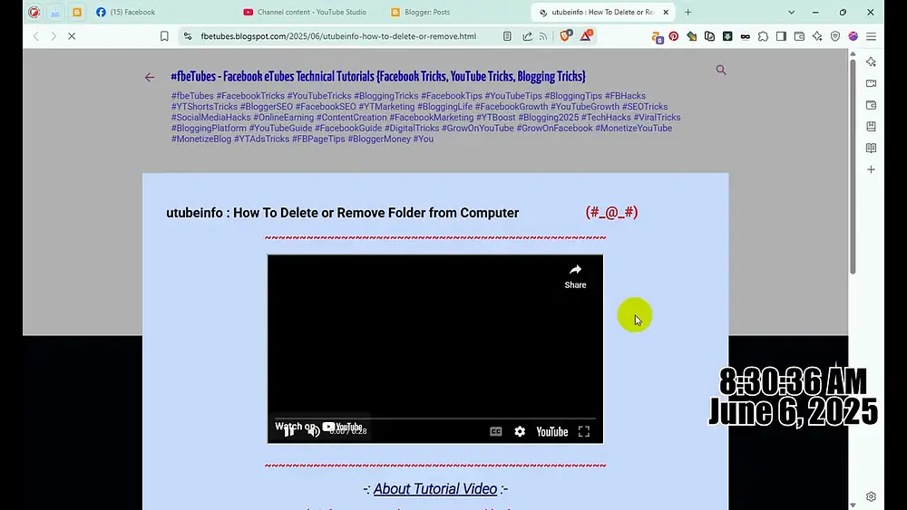 Video thumbnail of Blogspot Tubes : Blogging Expert Tricks 58 - How Create YouTube Embed Video Post on Blogger Website