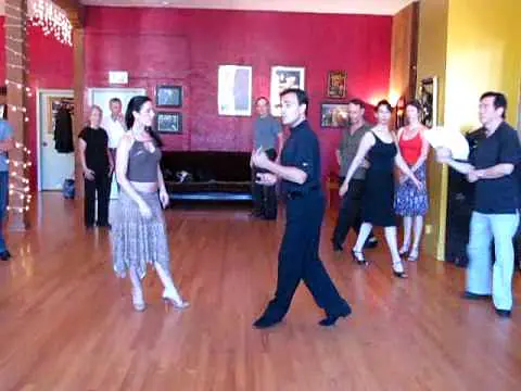 Video thumbnail for TANGO lesson GIRO & ENROSQUE Milonguero Oscar Mandagaran  & Georgina Vargas