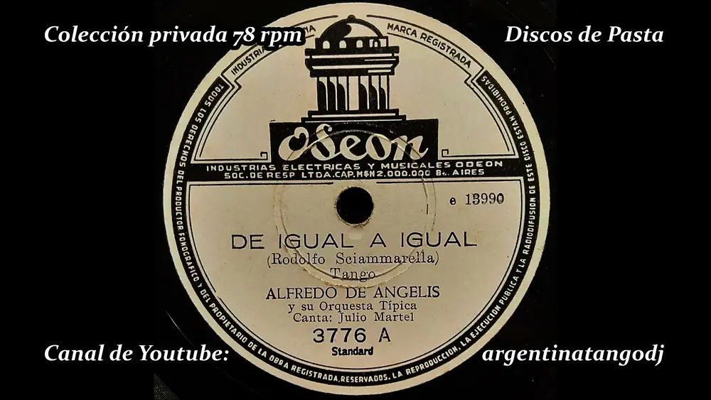 Video thumbnail for ALFREDO DE ANGELIS & JULIO MARTEL: DE IGUAL A IGUAL - TANGO