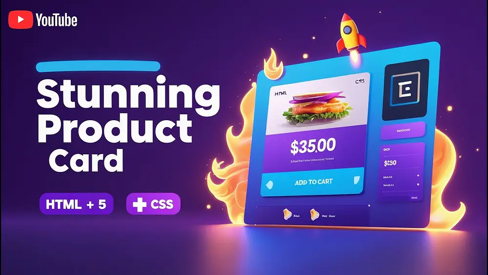 Video thumbnail of 🔥 Create a Stunning Product Card Using HTML & CSS