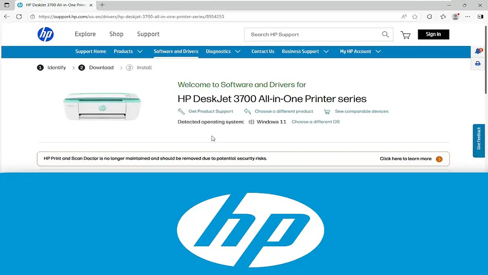 Video thumbnail of How To Install and Setup HP DeskJet 3700 All-in-One Printer [Guide]