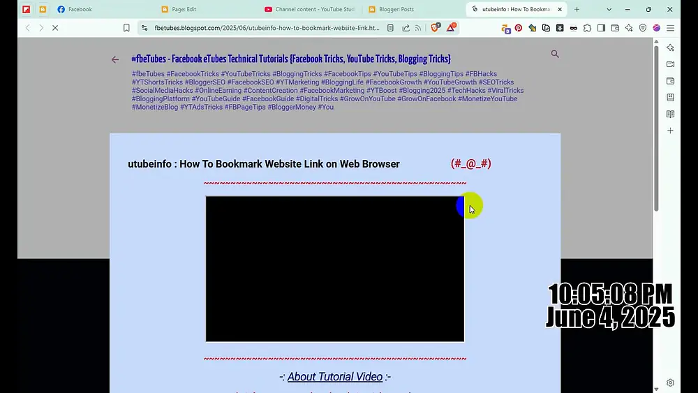 Video thumbnail of Blogspot Tubes : Blogging Expert Tricks 50 - How Create YouTube Embed Video Post on Blogger Website