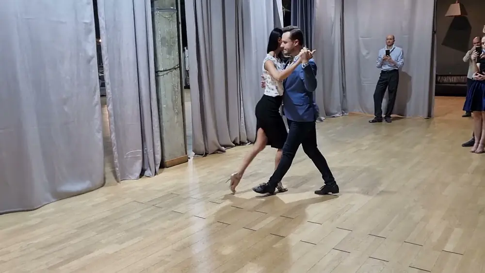 Video thumbnail for Tango: From back ocho - rhythmical option, change of direction | Mikhail Tchudin - Elvira Kashkarova
