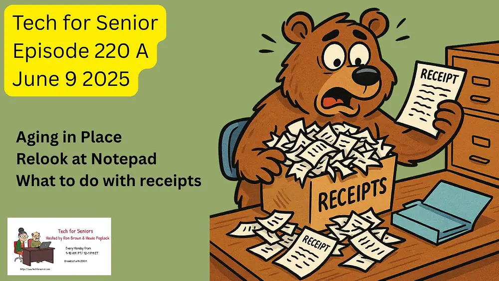 Video thumbnail of Tech for Senior Educational Series 220A: What to do with your receipts?