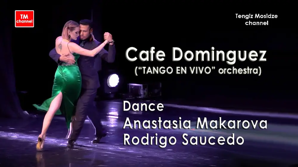 Video thumbnail for “Cafe Dominguez”. Anastasia Makarova y Rodrigo Saucedo bailan con la orquesta "TANGO EN VIVO". Танго