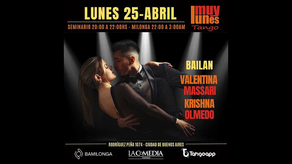 Video thumbnail for Flor de Lino - Valentina Massari Muscia & Krishna Olmedo en Muy Lunes Tango / Milonga Muy Lunes