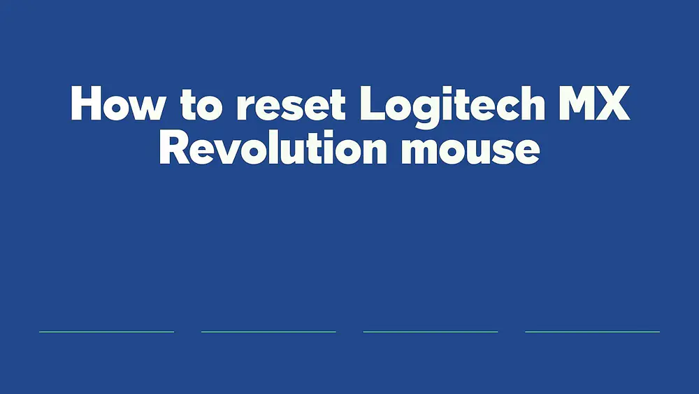 Video thumbnail of How to reset Logitech MX Revolution mouse