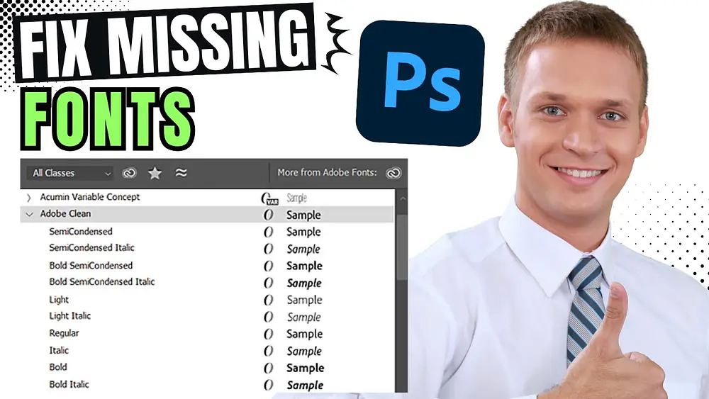 Video thumbnail of Fix Missing Fonts Error in Photoshop Quickly 2025 Tutorial
