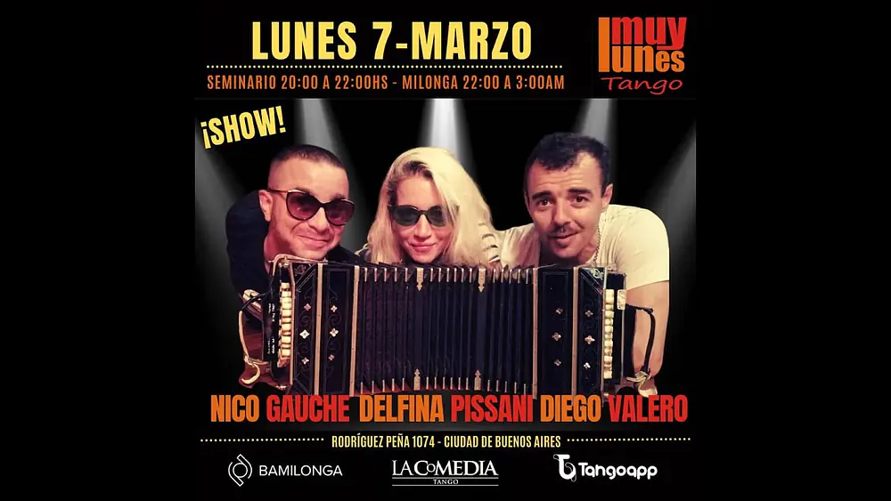 Video thumbnail for El flete - Delfina Pissani, Diego Martin Valero y Nicolas "Gauche" Tognola - Muy Lunes Tango
