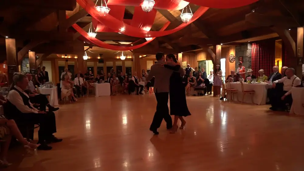 Video thumbnail for Daniel Juarez & Alejandra Armenti dancing a milonga to "La Mulateada" by Sexteto Milonguero.