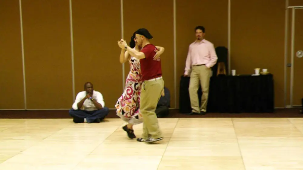 Video thumbnail for Long Steps in Compact Spaces - demo by Homer & Cristina Ladas at Denver Memorial Tango Festival 2012