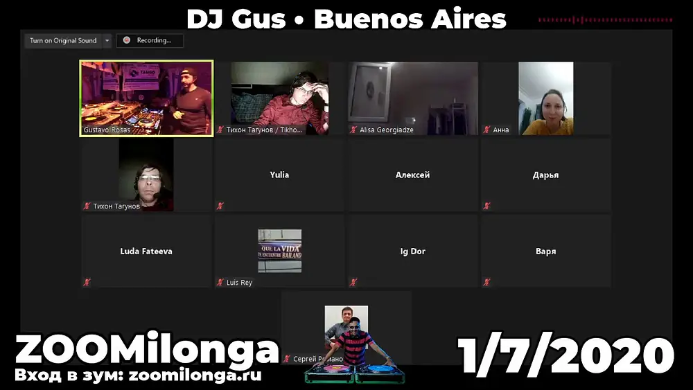 Video thumbnail for ZOOMILONGA DJ Gustavo Rosas aka DJ Gus 01/07/2020