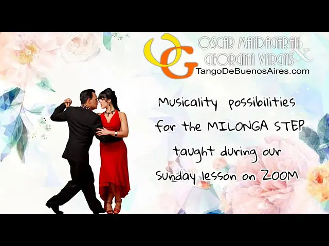 Video thumbnail for MILONGA Musicality on Milonga lisa (on the beat) and traspié Georgina Vargas Oscar Mandagaran