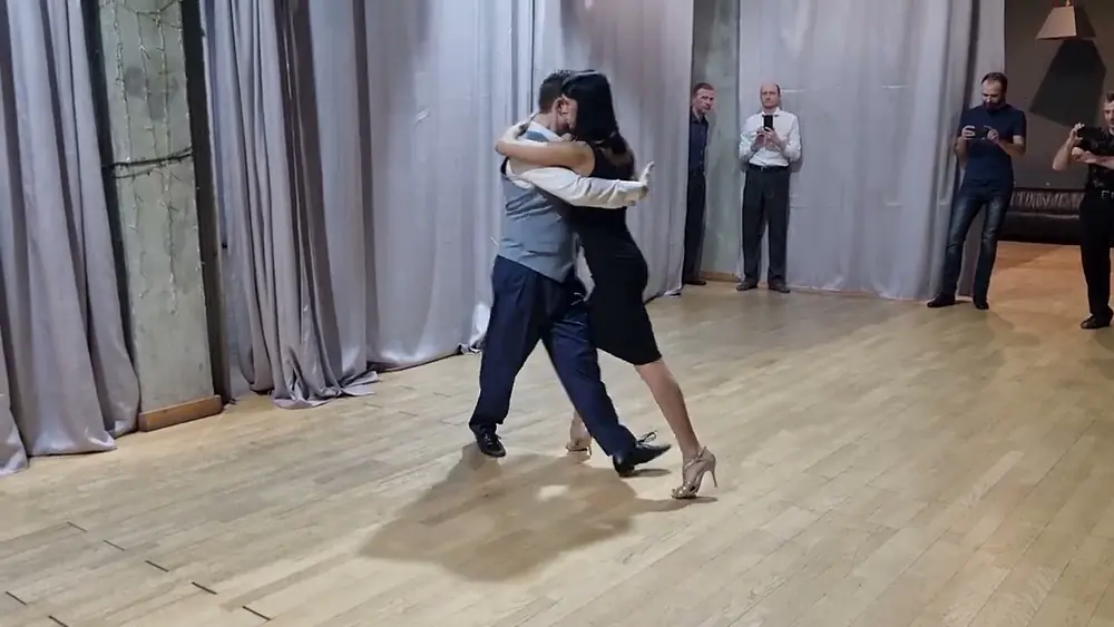 Video thumbnail for Tango: Back boleo from sacada, front boleo from media giro | Mikhail Tchudin - Elvira Kashkarova