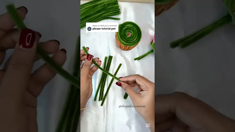 Video thumbnail of Flower Pot Tutorial 🪴 #pipecleanerflowers #flowerpot #businessidea #easycraft  #thianddcreation