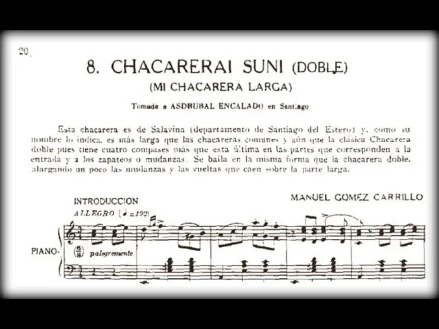 Video thumbnail for GOMEZ CARRILLO - CHACARERAI SUNI - Piano y arreglos: Marcelo Perea