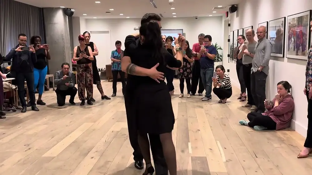 Video thumbnail for Tango lesson’Let’s  walk’ Jonathan Saavedra & Clarissa Aragon. La Cosecha. Washington DC 12/14/2023
