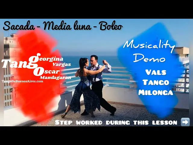 Video thumbnail for Musicality #VALS #TANGO #MILONGA Sacada Medialuna Boleo by Georgina Vargas & Oscar Mandagaran