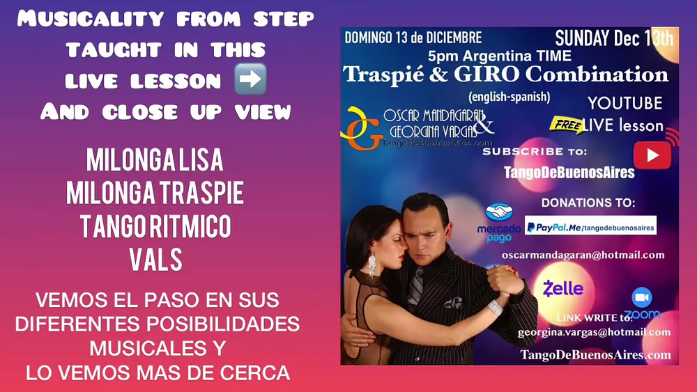 Video thumbnail for Musicality #Tango Vals Milonga lisa 🌟 traspié STEP from LIVE LESSON Georgina Vargas Oscar Mandagaran