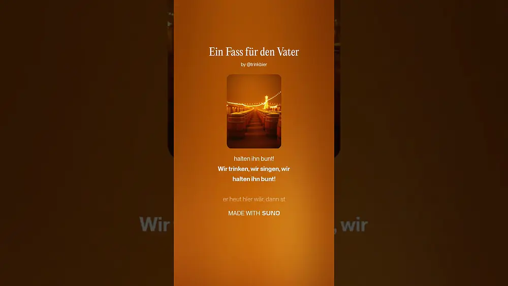 Video thumbnail of Ein Fass für den Vater – Deutsches Sauflied im Stil von „Was wollen wir trinken“