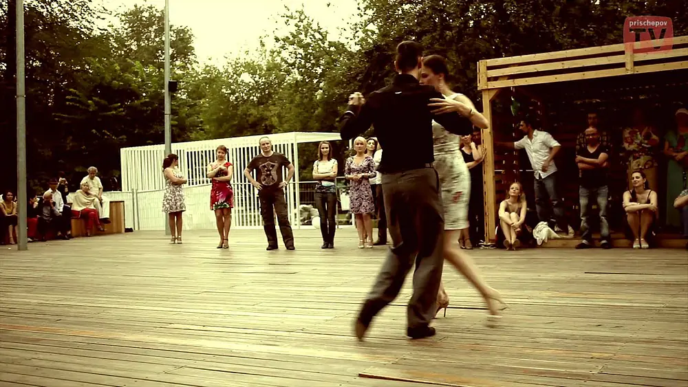 Video thumbnail for Ekaterina Nazarova - Aleksey Salienko, Russia, Moscow, Prischepov Milonga - Open Air 01.07.2012